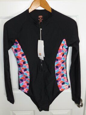 *NWT* Axesea Long Sleeve Rash Guard One Piece Swimsuit UPF 50+ Size 16